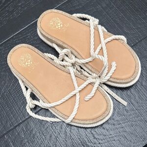 Vince Camuto Beige and White Espadrille Flats